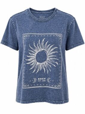 Roxy Indigo Mineral-Wash Sun Graphic Tee